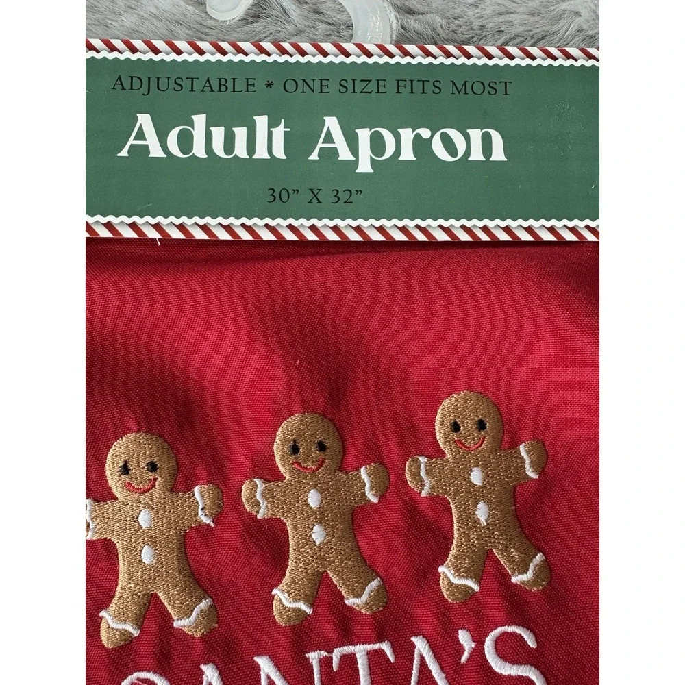 Santas Baking Co Christmas‎ Apron Embroidered One size #30x32